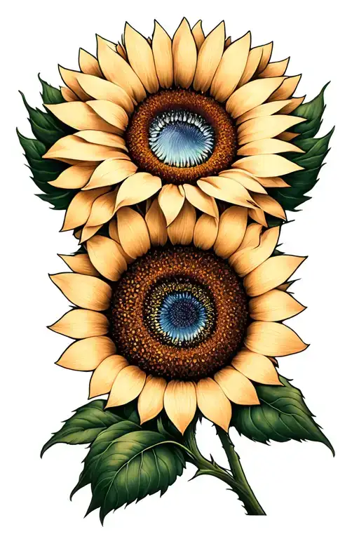 paw print sunflower tattoo design idea