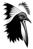 1. Central Figure: Thoth’s Ibis Head and Face	•	Ibis Head Detail:	•	Line Work: Use fine, crisp line work to define the tattoo design idea