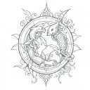 combine the sign of Pisces with the sign of Aries tattoo design idea