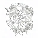 combine the sign of Pisces with the sign of Aries tattoo design idea