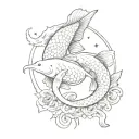 combine the sign of Pisces with the sign of Aries tattoo design idea