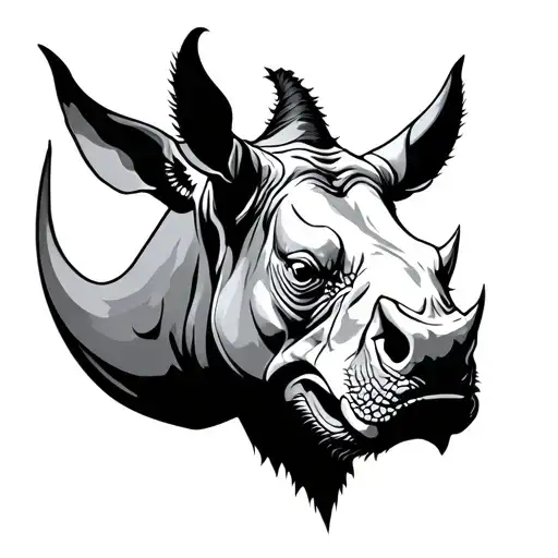 Rhino Head tattoo design idea