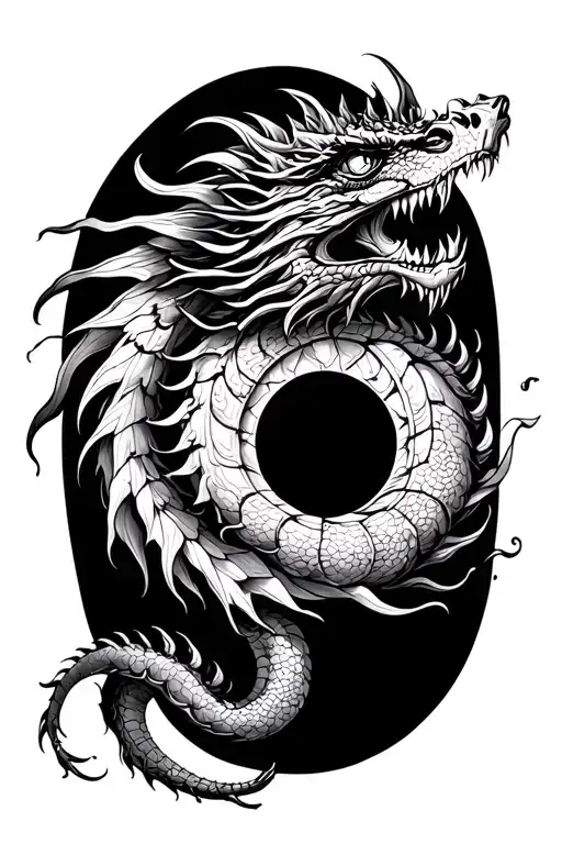 earth dragon tattoo design idea