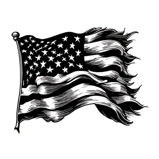 Betsy Ross flag wrapped tattoo design idea