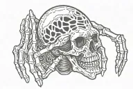 skeleton pray hands tattoo design idea