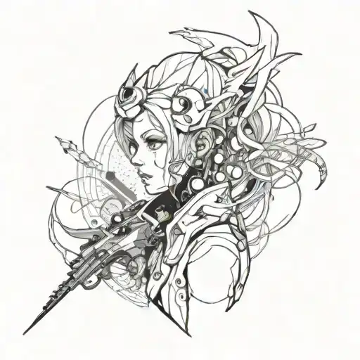 cyberpunk rebeck tattoo design idea