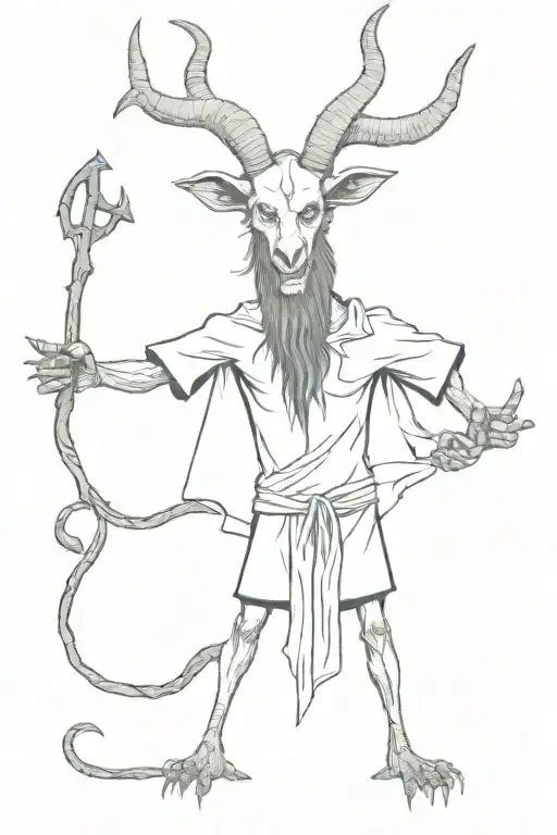 baphomet wearing shirt tattoo design idea