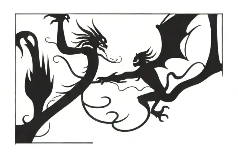forearm dragon with monkey king and rat tattoo design idea