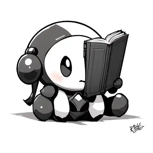 overwatch pachimari reading a book tattoo design idea