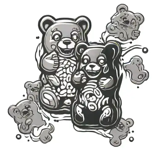 gummy bear packaging with creepy eyes design tattoo design idea