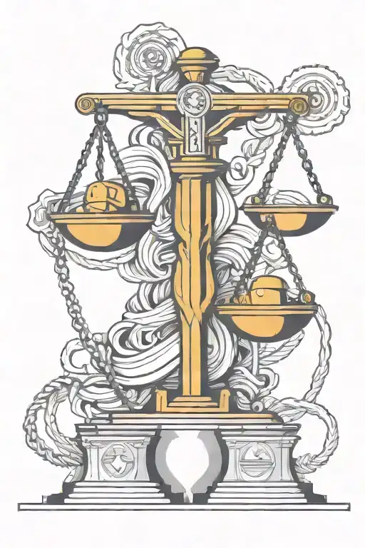 scale of justice and an electrician symbol incorporated tattoo design idea