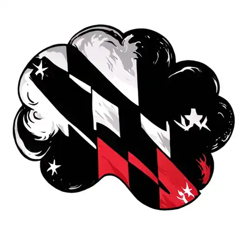 The Akatsuki cloud, symbolizing the rogue ninja organization, could be reimagined with the Maryland flag. tattoo design idea