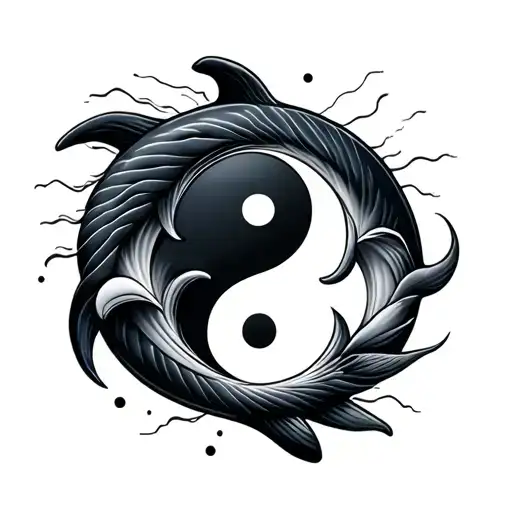 Dolphin Yin Yang tattoo design idea