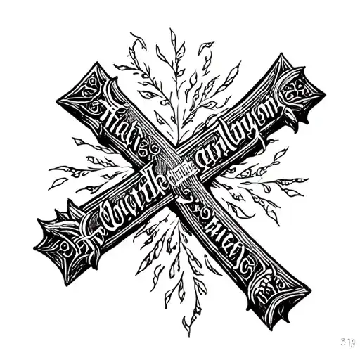 Isaiah 41:10 with a cross tattoo design idea