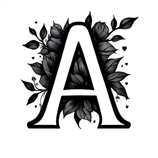 Letter A which represents the first letter of my mother's first name. It must represent maternal love. tattoo design idea