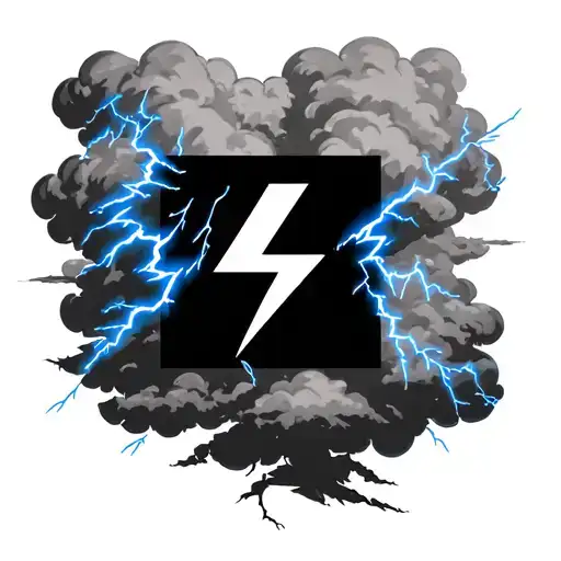 itlian flag dark cloud backround with blue lighting bolts  tattoo design idea