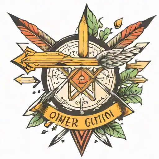 one direction arrows pointing tattoo design idea