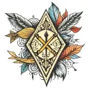 one direction arrows pointing tattoo design idea