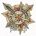 one direction arrows pointing tattoo design idea