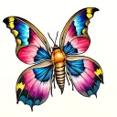 moth resting tattoo design idea