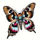 moth resting tattoo design idea