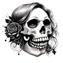 skull women fuck love tattoo design idea