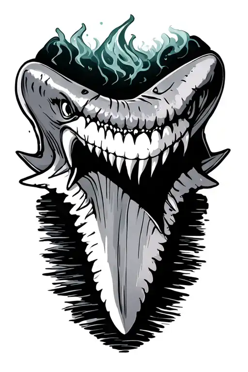 shark tooth  tattoo design idea