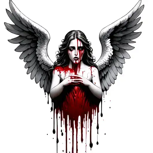 Angel Crying Blood tattoo design idea