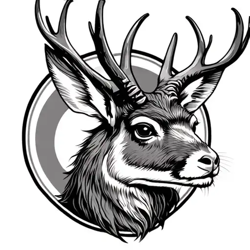 magician jackalope tattoo design idea