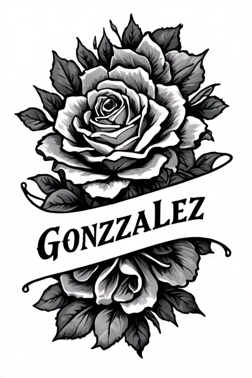 "Gonzalez" Last name tattoo design idea