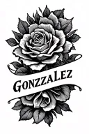 "Gonzalez" Last name tattoo design idea