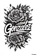 "Gonzalez" Last name tattoo design idea