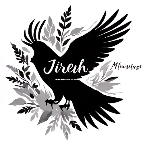modern dove silhouette for name Jireh Ministries tattoo design idea