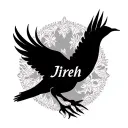 modern dove silhouette for name Jireh Ministries tattoo design idea