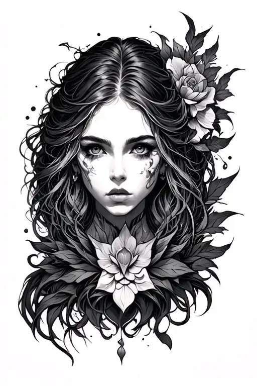 simple dark fantasy themed tattoo tattoo design idea