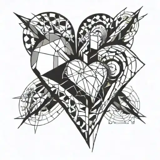 healing broken heart tattoo design idea