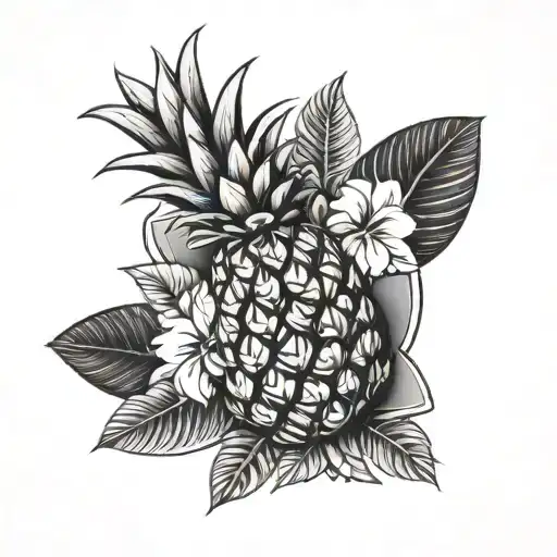 polynesian forearm pineapple tattoo design idea