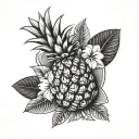 polynesian forearm pineapple tattoo design idea