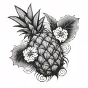 polynesian forearm pineapple tattoo design idea