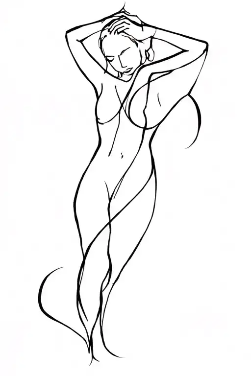 depict an abstract of a person, fighting mental illness and struggles to survive. nonetheless she prevails.  tattoo design idea