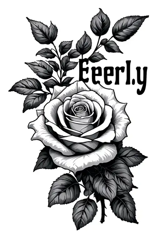 "Everly" roses tattoo design idea