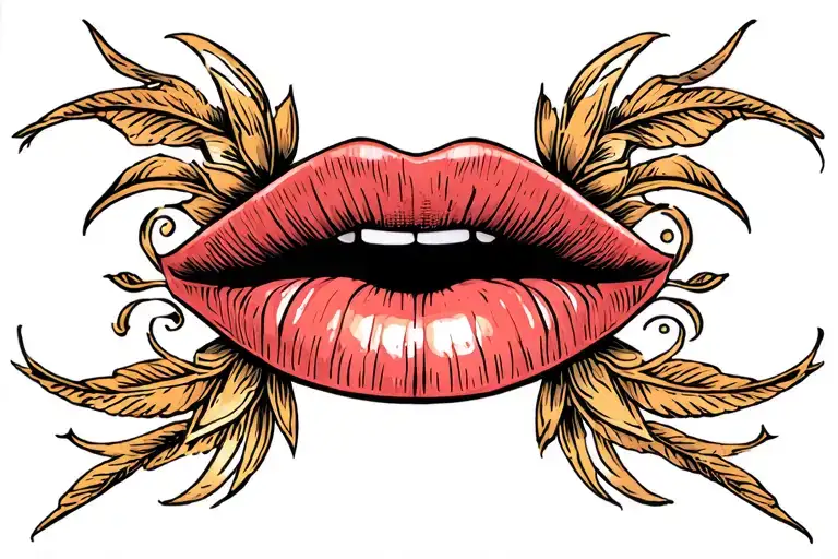 lip fillers tattoo design idea