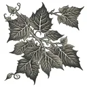ivy vine with Aspen tree tattoo design idea