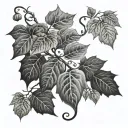 ivy vine with Aspen tree tattoo design idea