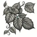 ivy vine with Aspen tree tattoo design idea