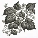 ivy vine with Aspen tree tattoo design idea