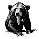 Bear eating corn tattoo design idea