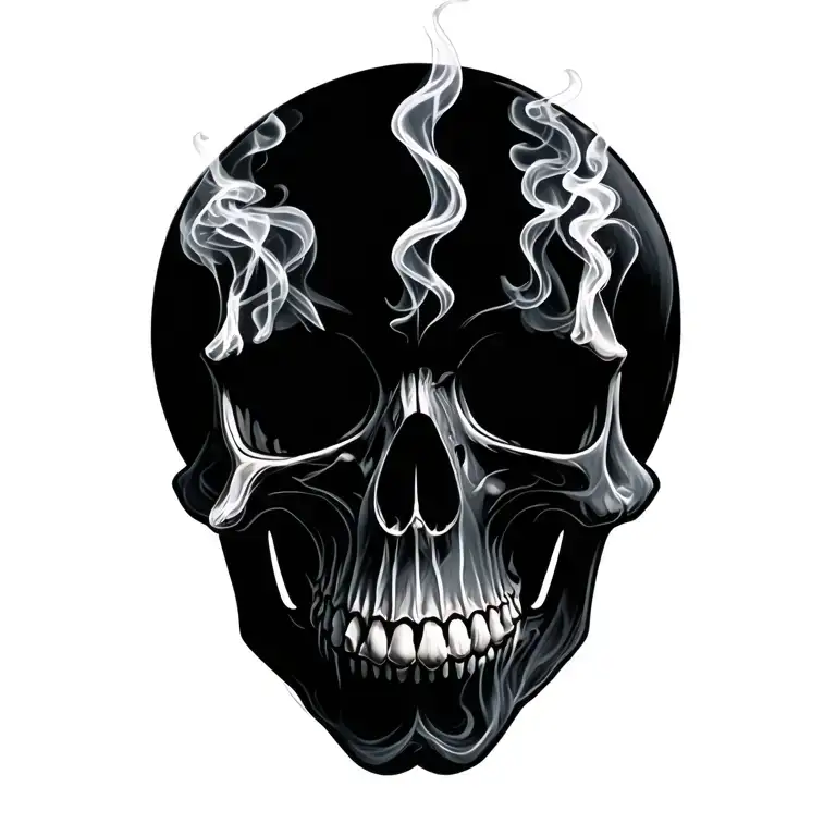 Smokey Skull tattoo design idea