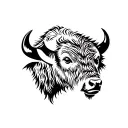 bison head tattoo design idea
