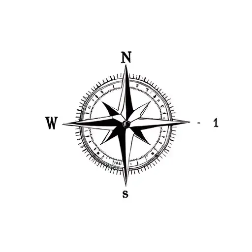 aviation compass caribbean tattoo design idea